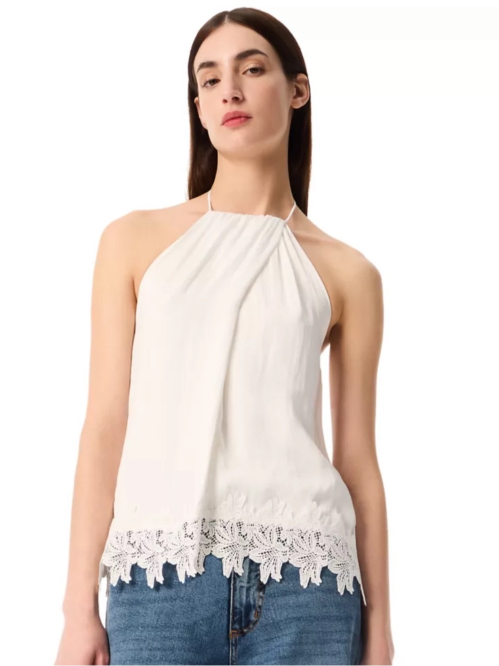 Robert Rodriguez Biarritz Tie Neck Halter Top White Large NWT